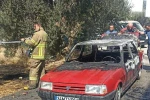 Edremit’te araç yangını otluk alana sıçradı