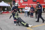 Elazığ’da öğrenciler, itfaiye eğitimlerinde ter döktü
