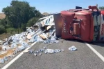 Elazığ’da su yüklü tır yan yattı: 1 yaralı