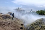 Erciş’te 20 ton saman yandı