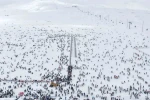 Erciyes’te hafta sonu pistler kayakçılarla doldu 