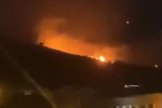 Erdek’te yüksek gerilim hattına yıldırım düşmesi sonucu yangın çıktı