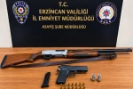 Erzincan’da ruhsatsız tabanca ve tüfek ele geçirildi