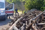 Eşini odunla döverek öldürdü