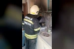 Evde çıkan yangın ev sahibinin müdahalesi ile söndürüldü