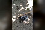 Evin bahçesine İHA düştü ardından alev alev yandı