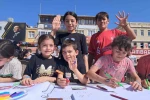 Filistinli çocuklar için resim çizdiler