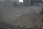 Fırtınada inşaat alanı yerle bir oldu