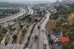 Gazilerin yürüyüşüne 50 metrelik Türk bayrağıyla destek