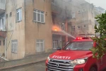Gazipaşa’da üç katlı evin ikinci katında yangın çıktı