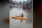 Gölde değil sokakta kano keyfi