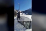 Gümüşhane’de vatandaşların zorlu kış mesaisi