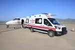 Hacda rahatsızlanan vatandaş ambulans uçakla Türkiye’ye getirildi 