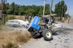 Hasköy’de traktör ile otomobil çarpıştı: 3 yaralı