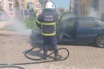 Hassa’da otomobil alevlere teslim oldu