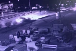Havalanan otomobil hafif ticari araca çarptı
