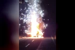 Hilvan’da alev alan otomobil bomba gibi patladı