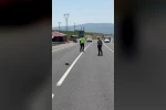 Hınıs’ta yürekleri ısıtan görüntü: Polis memuru kaplumbağa için trafiği durdurdu