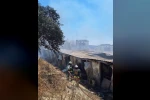 İşçilerin kaldığı konteyner yatakhane alevlere teslim oldu