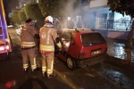 İskenderun’da otomobil yangını