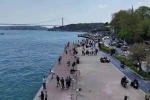 İstanbul’da güneşi gören sahile koştu