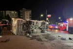 İzmir’de servis otobüsü ile otomobil çarpıştı: 4 yaralı
