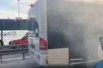 Kağıthane’de metrobüste yangın çıktı