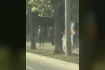 Kaldırımdan ilerleyen hafif ticari araç yayaların canını tehlikeye attı