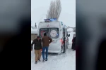 Kar engel tanımadı: Cihaza bağlı 7 yaşındaki Sinan hastaneye ulaştırıldı