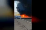 Karabük’teki feci kaza kamerada: Otomobilller alev topuna döndü