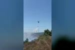 Karacabey’de engebeli arazide yangın