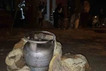 Karaman’da alev topuna dönen piknik tüpü korkuttu