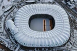 Karla kaplı Timsah Arena Stadyumu böyle görüntülendi