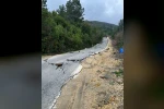 Kastamonu’da heyelan sebebiyle çatlaklar oluşan yol ulaşıma kapatıldı