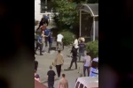 Kavga eden şahısların yakınları hastanede birbirlerine saldırdı