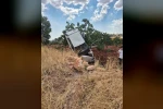 Kaza yapan otomobil fıstık ağacında asılı kaldı: 2 yaralı 