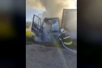 Kırıkhan’da kamyon yangını