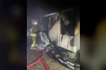 Konteyner alevlere teslim oldu