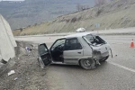 Kontrolden çıkan otomobil istinat duvarına çarptı: 1 yaralı