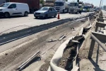 Kontrolden çıkan tır bariyerleri aşarak karşı şeride geçti: 1 yaralı