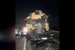 Konya'da kamyon tıra arkadan çarptı: 1 yaralı