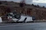 Konya'da otomobil devrildi: 4 yaralı