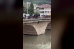 Köprüden nehre atlayan şahsı ekipler kurtardı: O anlar kamerada