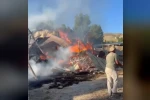 Köyde saman yangını