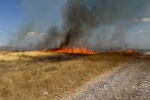 Kulu'da anız yangını