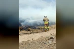 Kumlu’da samanlık yangını