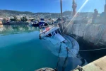 Kuvvetli rüzgar Güllük’te tekneyi batırdı