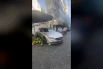 Lüks aracıyla girdiği pazar tezgahını darmadağın etti