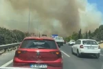 Manisa’da orman yangınında alevler İzmir-İstanbul Otoyolu’na ulaştı