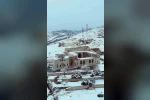 Mardin’de Kasımiye Medresesi’nin kar altındaki manzarası dronla görüntülendi